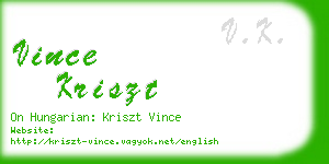 vince kriszt business card